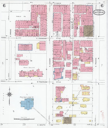 Sanborn Fire Insurance Map from Galesburg, Knox County, Illinois (1927), Sheet #0006 - Complete Map Set gallery image, historic Sanborn map, vintage wall art, Illinois Illinois