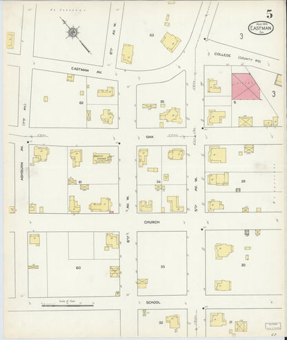 Sanborn Fire Insurance Map from Eastman, Dodge County, Georgia (1913), Sheet #0005 - Complete Map Set gallery image, historic Sanborn map, vintage wall art, Georgia Georgia