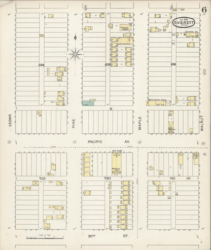 Sanborn Fire Insurance Map from Everett, Snohomish County, Washington (1893), Sheet #0005 - Complete Map Set gallery image, historic Sanborn map, vintage wall art, Washington Washington