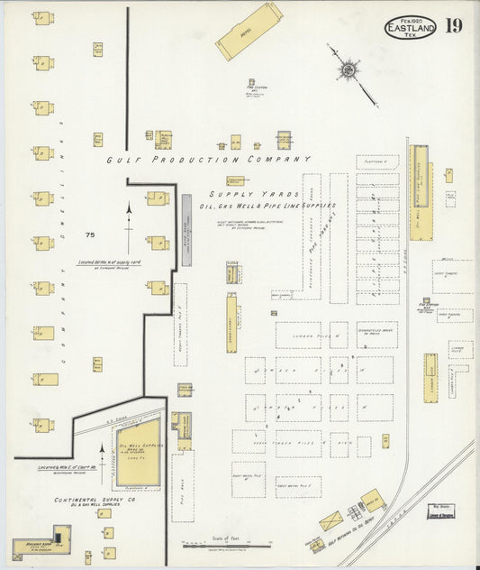 Sanborn Fire Insurance Map from Eastland, Eastland County, Texas (1920), Sheet #0019 - Historic Sanborn Fire Insurance Map Print, vintage old map wall art, antique decor, genealogy gift, Texas Texas map