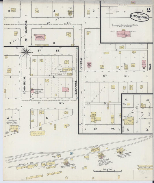 Sanborn Fire Insurance Map from Stromsburg, Polk County, Nebraska (1889), Sheet #0002 - Historic Sanborn Fire Insurance Map Print, vintage old map wall art, antique decor, genealogy gift, Nebraska Nebraska map