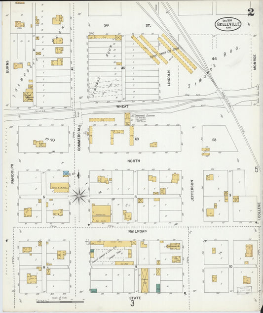 Sanborn Fire Insurance Map from Belleville, Republic County, Kansas (1899), Sheet #0002 - Historic Sanborn Fire Insurance Map Print, vintage old map wall art, antique decor, genealogy gift, Kansas Kansas map