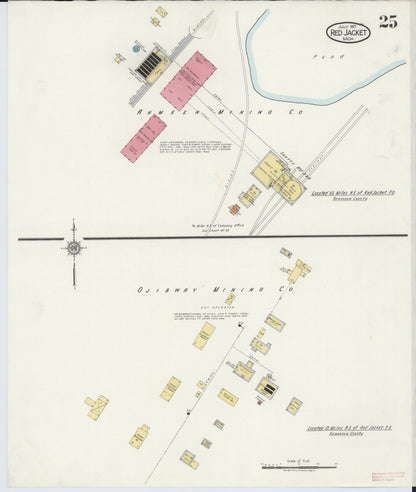 Sanborn Fire Insurance Map from Red Jacket, Houghton County, Michigan (1917), Sheet #0025 - Complete Map Set gallery image, historic Sanborn map, vintage wall art, Michigan Michigan