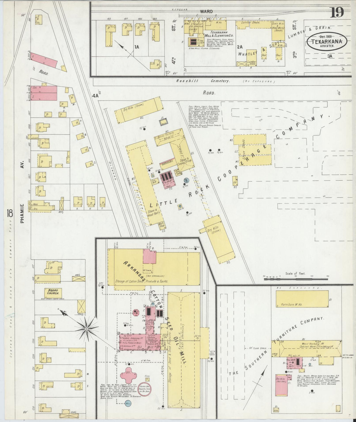 Sanborn Fire Insurance Map from Texarkana, Bowie County, Texas (1900), Sheet #0019 - Complete Map Set gallery image, historic Sanborn map, vintage wall art, Texas Texas