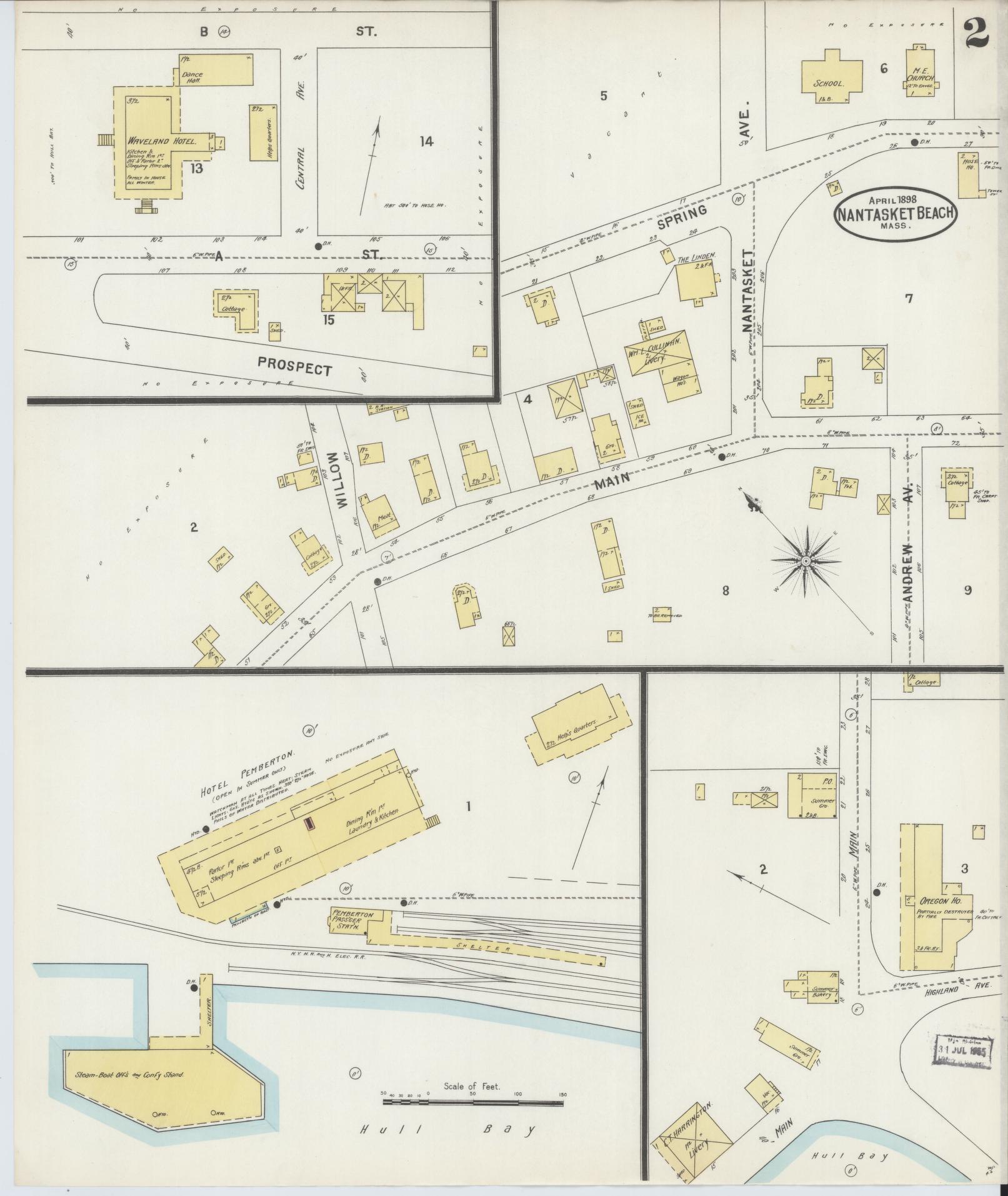 Sanborn Fire Insurance Map from Nantasket Beach, Plymouth County, Massachusetts (1898), Sheet #0002 - Complete Map Set gallery image, historic Sanborn map, vintage wall art, Massachusetts Massachusetts