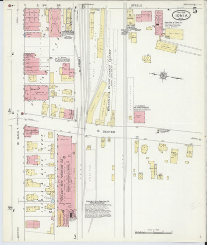 Sanborn Fire Insurance Map from Ionia, Ionia County, Michigan (1914), Sheet #0005 - Complete Map Set gallery image, historic Sanborn map, vintage wall art, Michigan Michigan