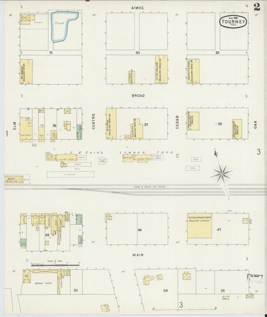 Sanborn Fire Insurance Map from Forney, Kaufman County, Texas (1896), Sheet #0002 - Historic Sanborn Fire Insurance Map Print, vintage old map wall art, antique decor, genealogy gift, Texas Texas map