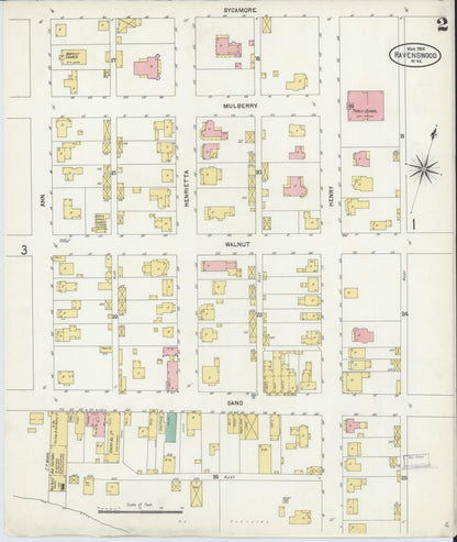 Sanborn Fire Insurance Map from Ravenswood, Jackson County, West Virginia (1904), Sheet #0002 - Complete Map Set gallery image, historic Sanborn map, vintage wall art, West Virginia West Virginia