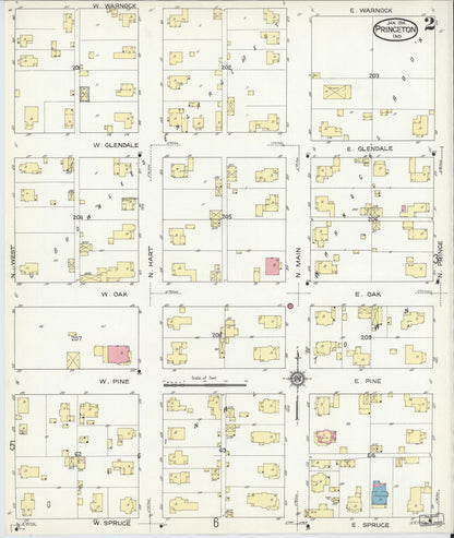 Sanborn Fire Insurance Map from Princeton, Gibson County, Indiana (1914), Sheet #0002 - Complete Map Set gallery image, historic Sanborn map, vintage wall art, Indiana Indiana