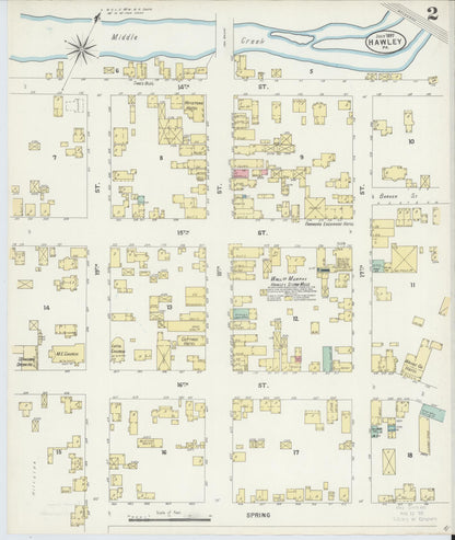 Sanborn Fire Insurance Map from Hawley, Wayne County, Pennsylvania (1897), Sheet #0002 - Historic Sanborn Fire Insurance Map Print, vintage old map wall art, antique decor, genealogy gift, Pennsylvania Pennsylvania map
