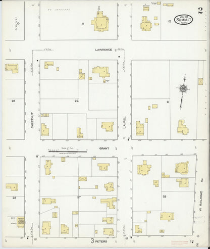 Sanborn Fire Insurance Map from Summit, Pike County, Mississippi (1918), Sheet #0002 - Complete Map Set gallery image, historic Sanborn map, vintage wall art, Mississippi Mississippi