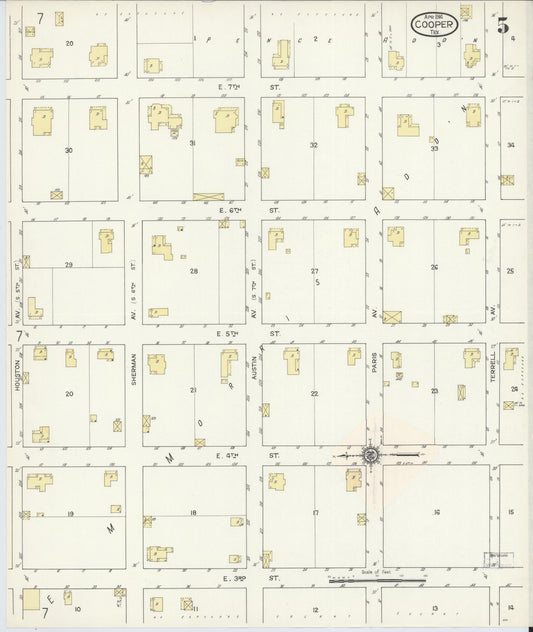 Sanborn Fire Insurance Map from Cooper, Delta County, Texas (1914), Sheet #0005 - Historic Sanborn Fire Insurance Map Print, vintage old map wall art, antique decor, genealogy gift, Texas Texas map
