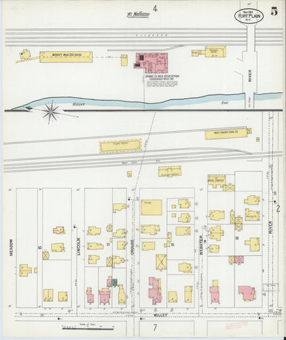 Sanborn Fire Insurance Map from Fort Plain, Montgomery County, New York (1901), Sheet #0005 - Complete Map Set gallery image, historic Sanborn map, vintage wall art, New York New York