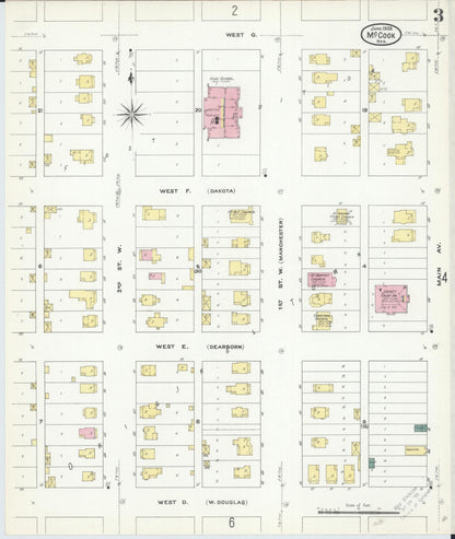 Sanborn Fire Insurance Map from Mccook, Red Willow County, Nebraska (1909), Sheet #0003 - Complete Map Set gallery image, historic Sanborn map, vintage wall art, Nebraska Nebraska