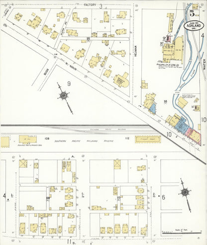 Sanborn Fire Insurance Map from Ashland, Jackson County, Oregon (1911), Sheet #0005 - Complete Map Set gallery image, historic Sanborn map, vintage wall art, Oregon Oregon