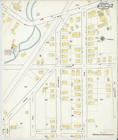 Sanborn Fire Insurance Map from Attleboro, Bristol County, Massachusetts (1916), Sheet #0002 - Complete Map Set gallery image, historic Sanborn map, vintage wall art, Massachusetts Massachusetts