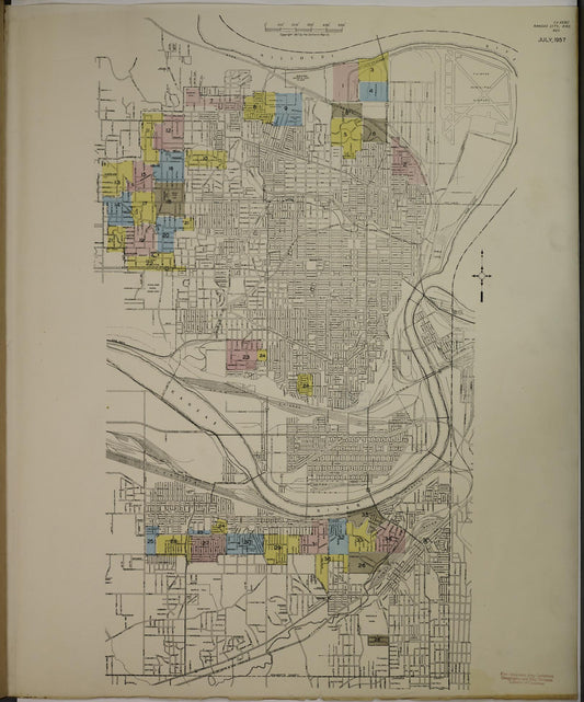 Sanborn Fire Insurance Map from Kansas City, Wyandotte County, Kansas. (1957) – Historic Sanborn Fire Insurance Map Print