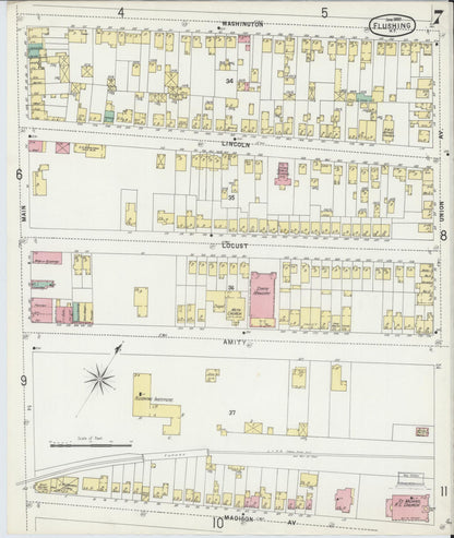 Sanborn Fire Insurance Map from Flushing, Queens County, New York (1897), Sheet #0007 - Complete Map Set gallery image, historic Sanborn map, vintage wall art, New York New York