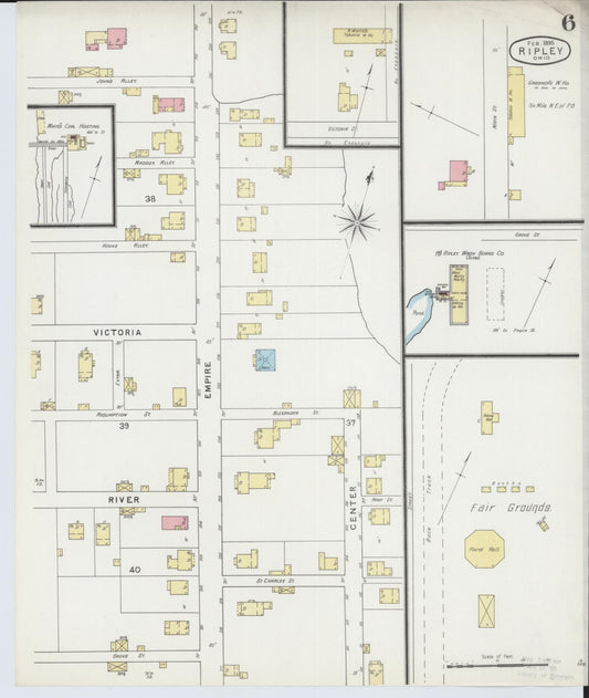 Sanborn Fire Insurance Map from Ripley, Brown County, Ohio (1895), Sheet #0006 - Historic Sanborn Fire Insurance Map Print, vintage old map wall art, antique decor, genealogy gift, Ohio Ohio map