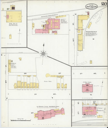 Sanborn Fire Insurance Map from Huntington, Cabell County, West Virginia (1904), Sheet #0020 - Complete Map Set gallery image, historic Sanborn map, vintage wall art, West Virginia West Virginia
