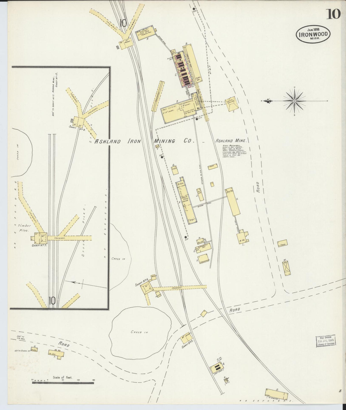 Sanborn Fire Insurance Map from Ironwood, Gogebic County, Michigan (1898), Sheet #0010 - Historic Sanborn Fire Insurance Map Print, vintage old map wall art, antique decor, genealogy gift, Michigan Michigan map