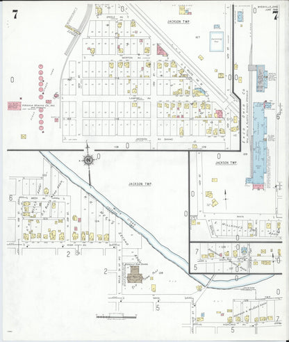 Sanborn Fire Insurance Map from Byesville, Guernsey County, Ohio (1948), Sheet #0007 - Historic Sanborn Fire Insurance Map Print, vintage old map wall art, antique decor, genealogy gift, Ohio Ohio map
