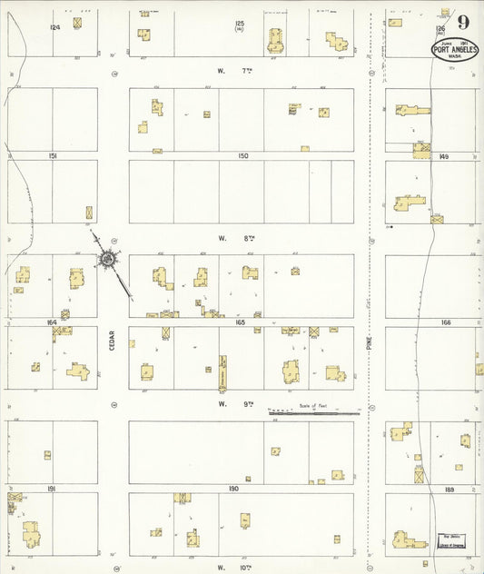 Sanborn Fire Insurance Map from Port Angeles, Clallam County, Washington (1911), Sheet #0009 - Historic Sanborn Fire Insurance Map Print, vintage old map wall art, antique decor, genealogy gift, Washington Washington map