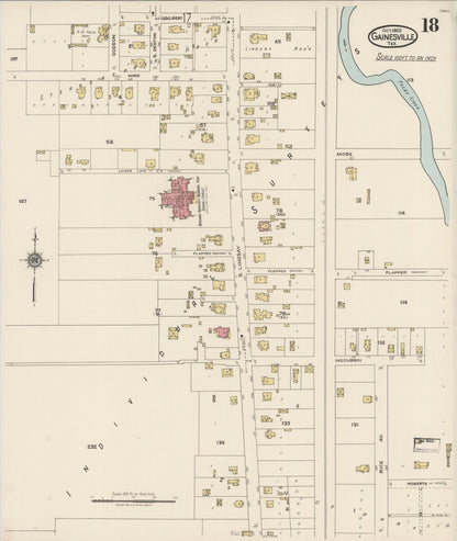Sanborn Fire Insurance Map from Gainesville, Cooke County, Texas (1922), Sheet #0018 - Complete Map Set gallery image, historic Sanborn map, vintage wall art, Texas Texas