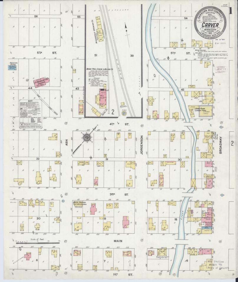 Sanborn Fire Insurance Map from Carver, Carver County, Minnesota. (1911) – Map View