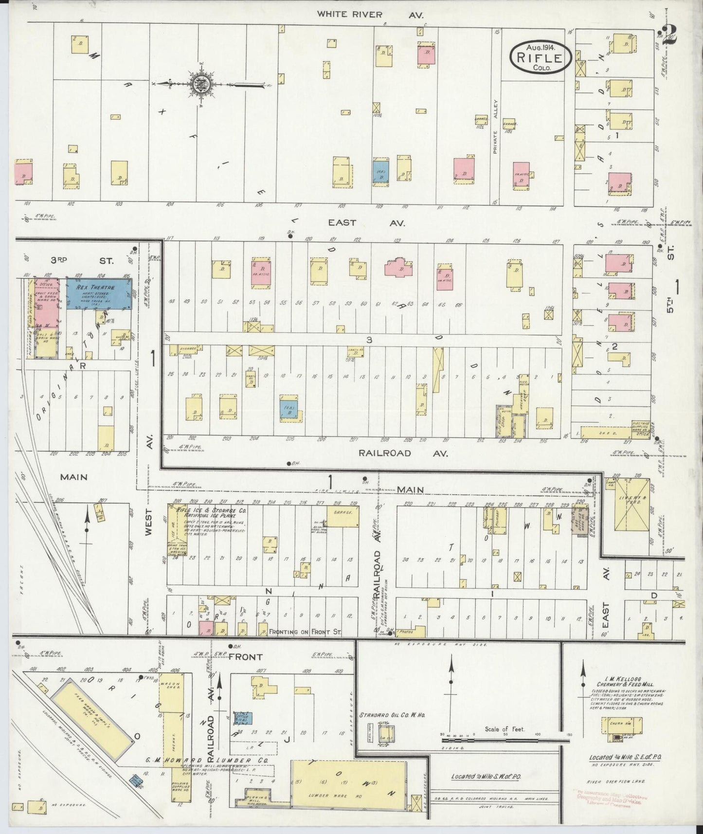 Sanborn Fire Insurance Map from Rifle, Garfield County, Colorado (1914), Sheet #0002 - Historic Sanborn Fire Insurance Map Print, vintage old map wall art, antique decor, genealogy gift, Colorado Colorado map