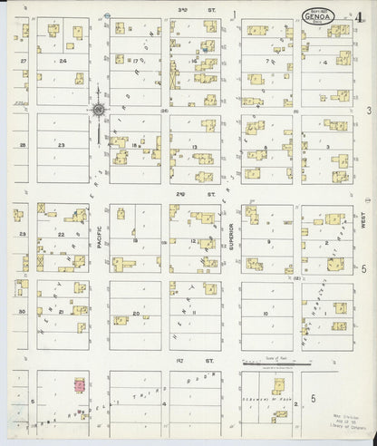 Sanborn Fire Insurance Map from Genoa, Ottawa County, Ohio (1920), Sheet #0004 - Historic Sanborn Fire Insurance Map Print, vintage old map wall art, antique decor, genealogy gift, Ohio Ohio map