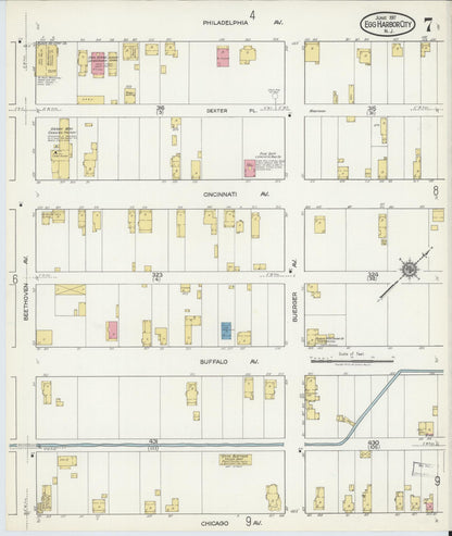 Sanborn Fire Insurance Map from Egg Harbor City, Atlantic County, New Jersey (1917), Sheet #0007 - Complete Map Set gallery image, historic Sanborn map, vintage wall art, New Jersey New Jersey