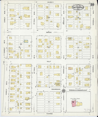 Sanborn Fire Insurance Map from Thief River Falls, Pennington County, Minnesota (1916), Sheet #0010 - Historic Sanborn Fire Insurance Map Print, vintage old map wall art, antique decor, genealogy gift, Minnesota Minnesota map