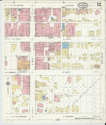 Sanborn Fire Insurance Map from Fostoria, Seneca, Hancock, And Wood Counties, Ohio (1914), Sheet #0012 - Complete Map Set gallery image, historic Sanborn map, vintage wall art, Ohio Ohio