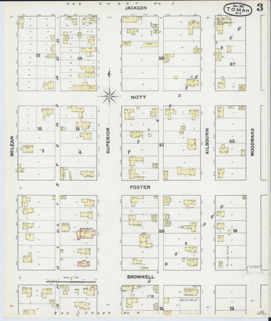 Sanborn Fire Insurance Map from Tomah, Monroe County, Wisconsin (1891), Sheet #0003 - Historic Sanborn Fire Insurance Map Print, vintage old map wall art, antique decor, genealogy gift, Wisconsin Wisconsin map
