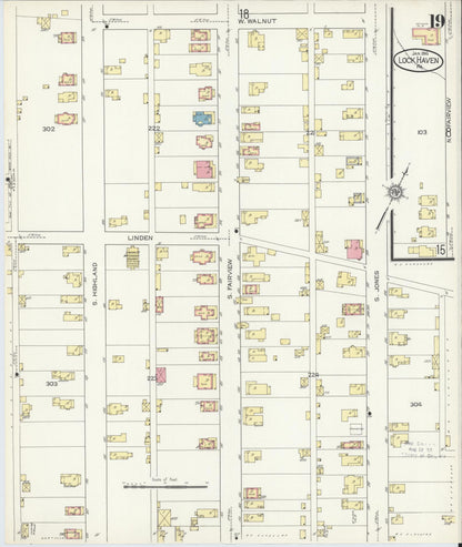 Sanborn Fire Insurance Map from Lock Haven, Clinton County, Pennsylvania (1914), Sheet #0019 - Complete Map Set gallery image, historic Sanborn map, vintage wall art, Pennsylvania Pennsylvania