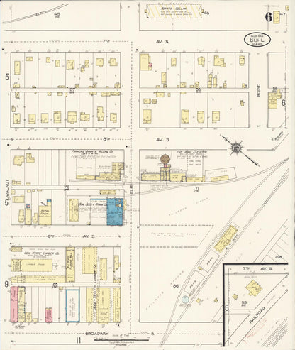 Sanborn Fire Insurance Map from Buhl, Twin Falls County, Idaho (1922), Sheet #0006 - Complete Map Set gallery image, historic Sanborn map, vintage wall art, Falls Idaho