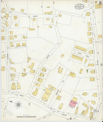 Sanborn Fire Insurance Map from Woburn, Middlesex County, Massachusetts (1904), Sheet #0005 - Historic Sanborn Fire Insurance Map Print, vintage old map wall art, antique decor, genealogy gift, Massachusetts Massachusetts map