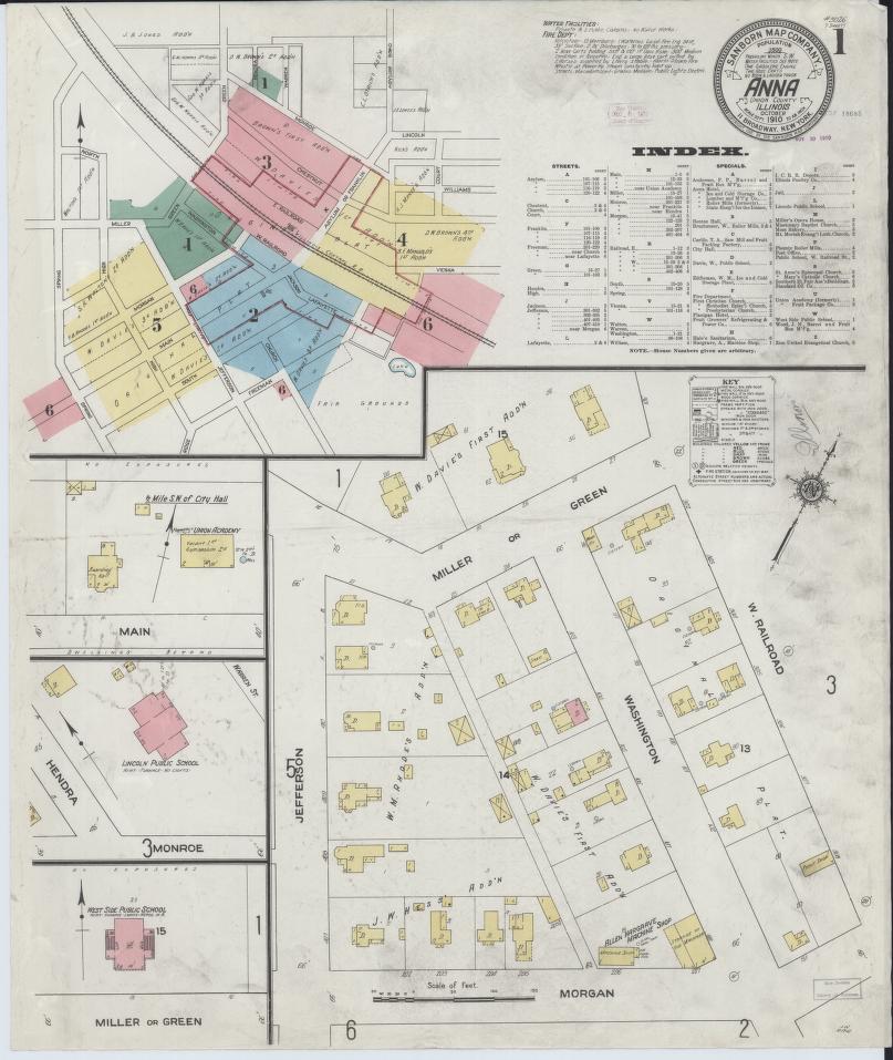 Sanborn Fire Insurance Map from Anna, Union County, Illinois. (1910) – Map View