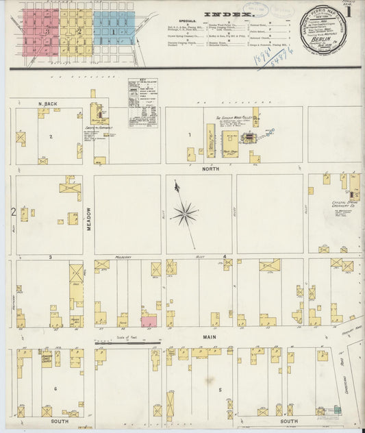 Sanborn Fire Insurance Map from Berlin, Somerset County, Pennsylvania (1898), Sheet #0001 - Historic Sanborn Fire Insurance Map Print, vintage old map wall art, antique decor, genealogy gift, Pennsylvania Pennsylvania map