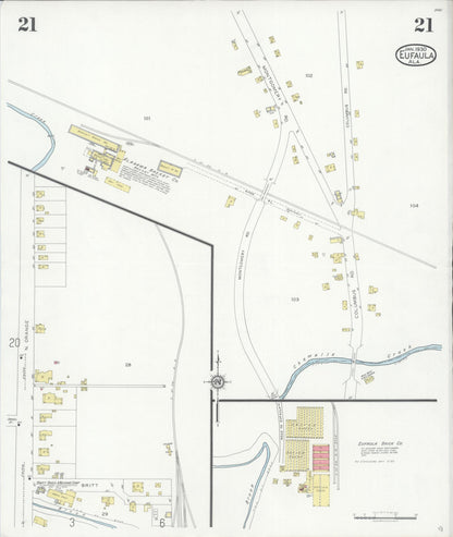 Sanborn Fire Insurance Map from Eufaula, Barbour County, Alabama (1930), Sheet #0021 - Complete Map Set gallery image, historic Sanborn map, vintage wall art, Alabama Alabama