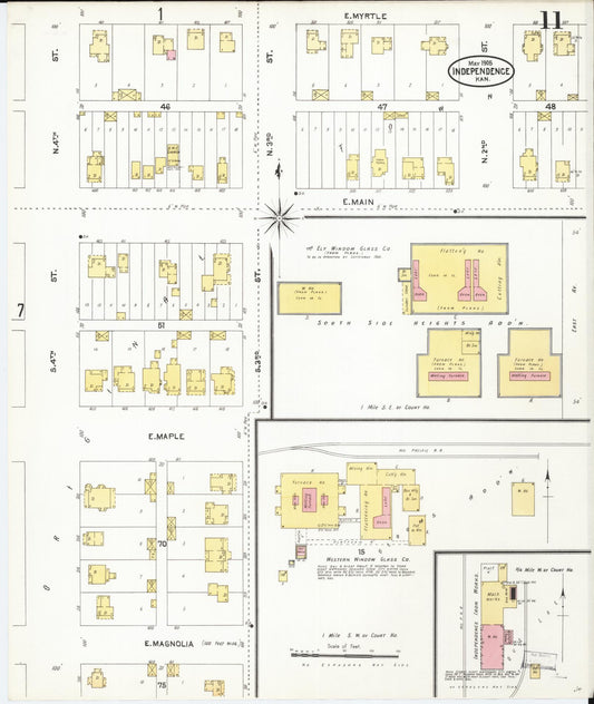 Sanborn Fire Insurance Map from Independence, Montgomery County, Kansas (1905), Sheet #0011 - Historic Sanborn Fire Insurance Map Print, vintage old map wall art, antique decor, genealogy gift, Kansas Kansas map