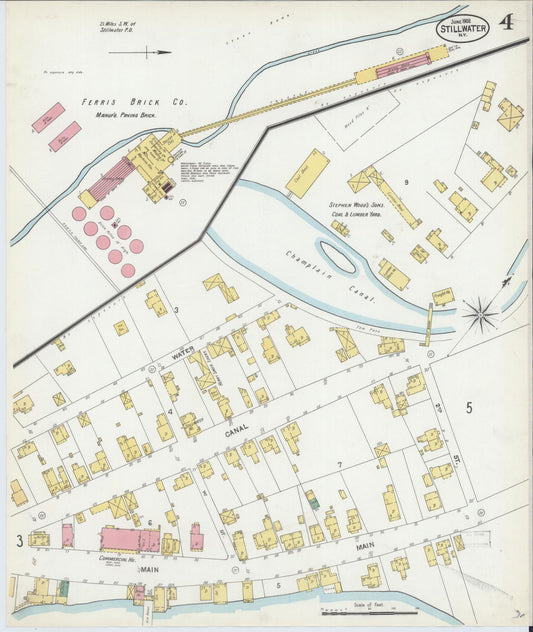 Sanborn Fire Insurance Map from Stillwater, Saratoga County, New York (1902), Sheet #0004 - Historic Sanborn Fire Insurance Map Print, vintage old map wall art, antique decor, genealogy gift, New York New York map