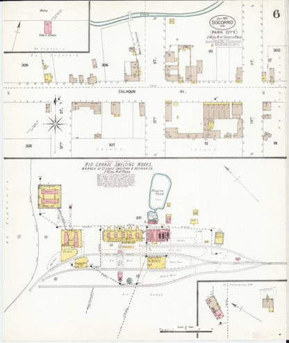 Sanborn Fire Insurance Map from Socorro, Socorro County, New Mexico (1902), Sheet #0006 - Complete Map Set gallery image, historic Sanborn map, vintage wall art, New Mexico New Mexico