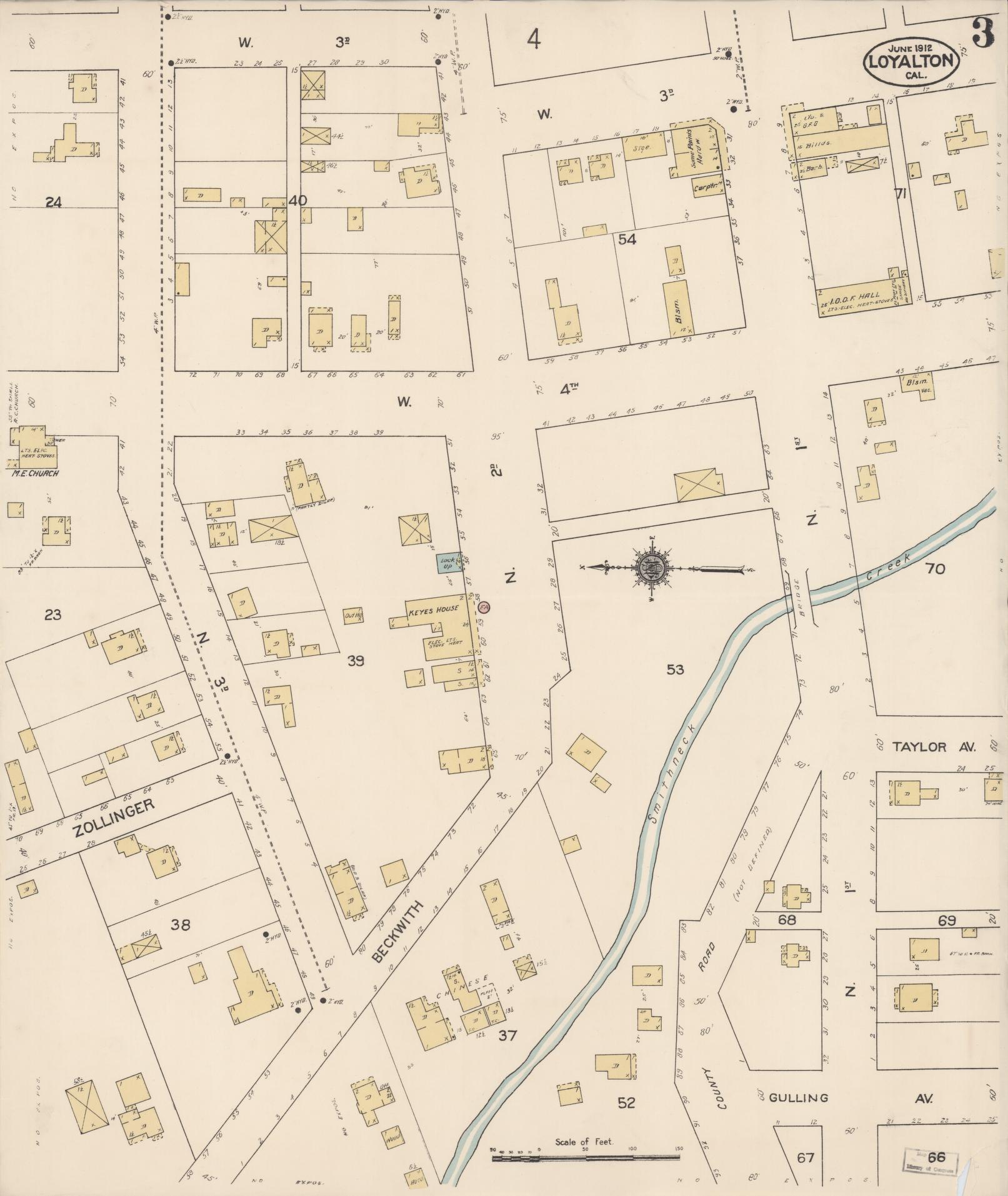 Sanborn Fire Insurance Map from Loyalton, Sierra County, California (1912), Sheet #0003 - Historic Sanborn Fire Insurance Map Print, vintage old map wall art, antique decor, genealogy gift, California California map