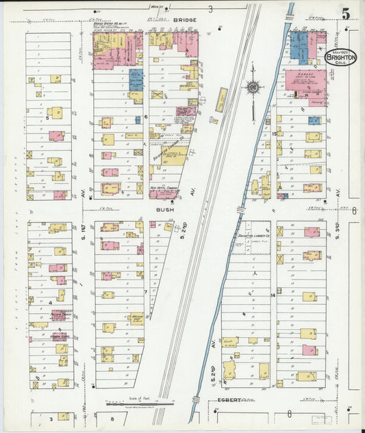 Sanborn Fire Insurance Map from Brighton, Adams County, Colorado (1920), Sheet #0005 - Historic Sanborn Fire Insurance Map Print, vintage old map wall art, antique decor, genealogy gift, Colorado Colorado map