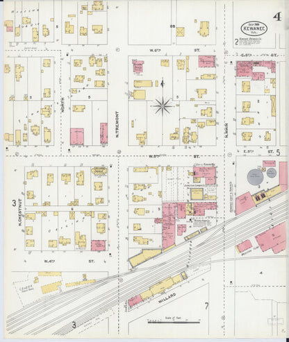 Sanborn Fire Insurance Map from Kewanee, Henry County, Illinois (1905), Sheet #0004 - Complete Map Set gallery image, historic Sanborn map, vintage wall art, Illinois Illinois