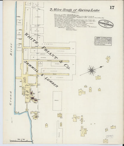 Sanborn Fire Insurance Map from Grand Haven, Ottawa County, Michigan (1883), Sheet #0017 - Complete Map Set gallery image, historic Sanborn map, vintage wall art, Michigan Michigan