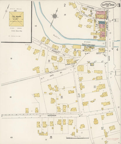 Sanborn Fire Insurance Map from Sutter Creek, Amador County, California (1912), Sheet #0004 - Complete Map Set gallery image, historic Sanborn map, vintage wall art, California California