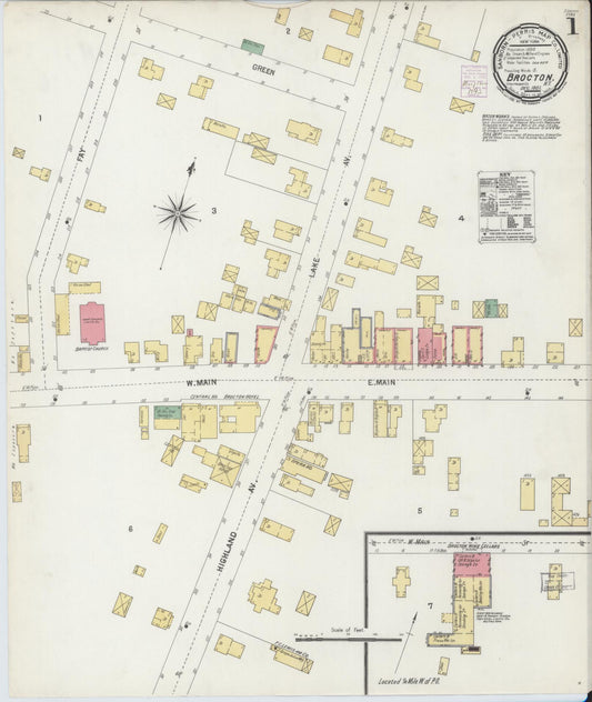 Sanborn Fire Insurance Map from Brocton, Chautauqua County, New York (1901), Sheet #0001 - Complete Map Set gallery image, historic Sanborn map, vintage wall art, New York New York